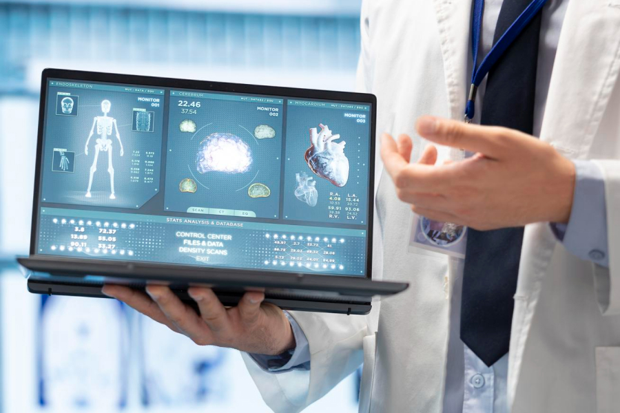 Doctor reviewing a patient's record